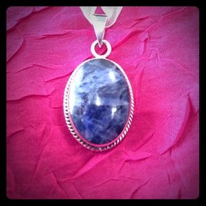 Vintage Lapis/Sterling Pendant